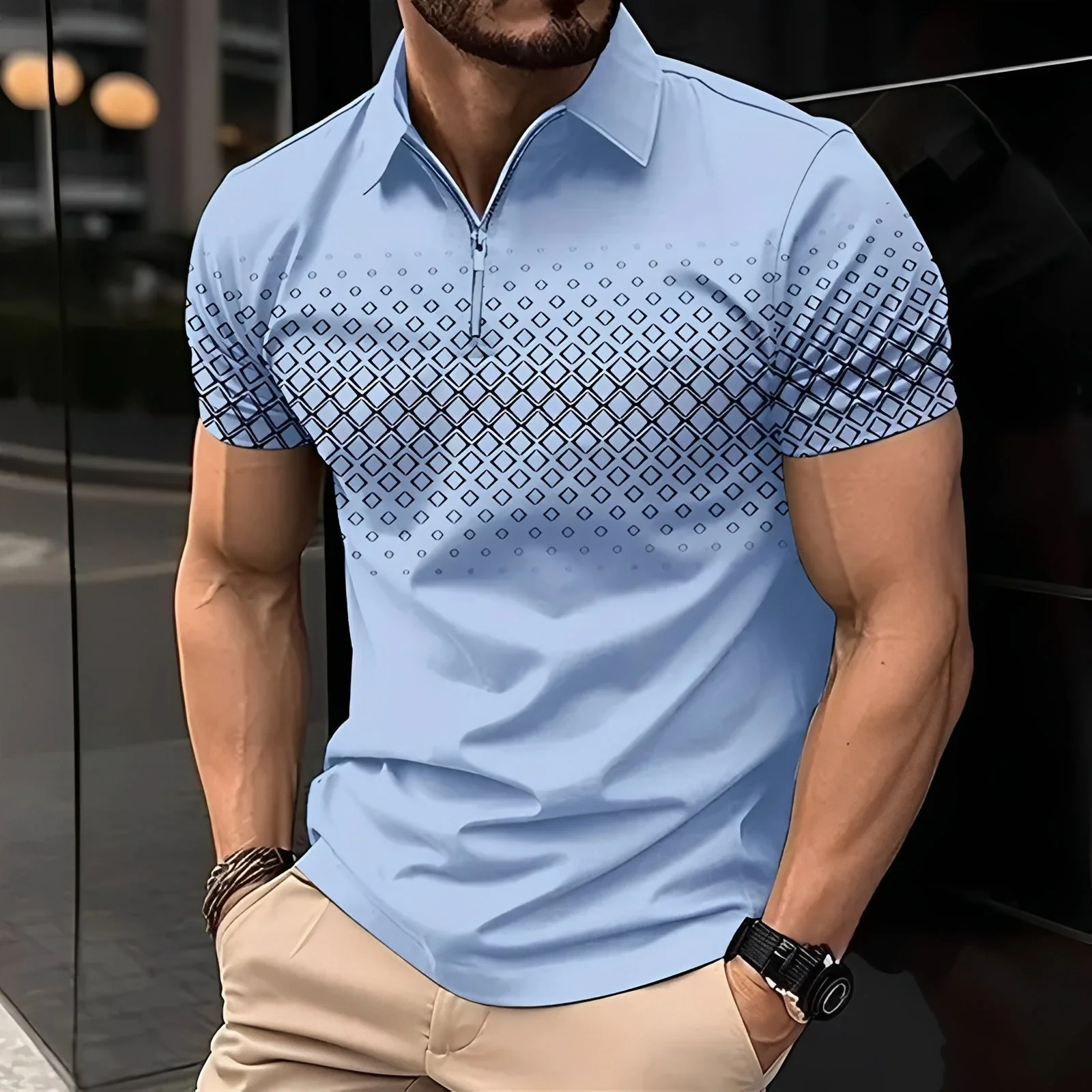 Johnny - Polo élégant avec motif pour hommes - Image 3