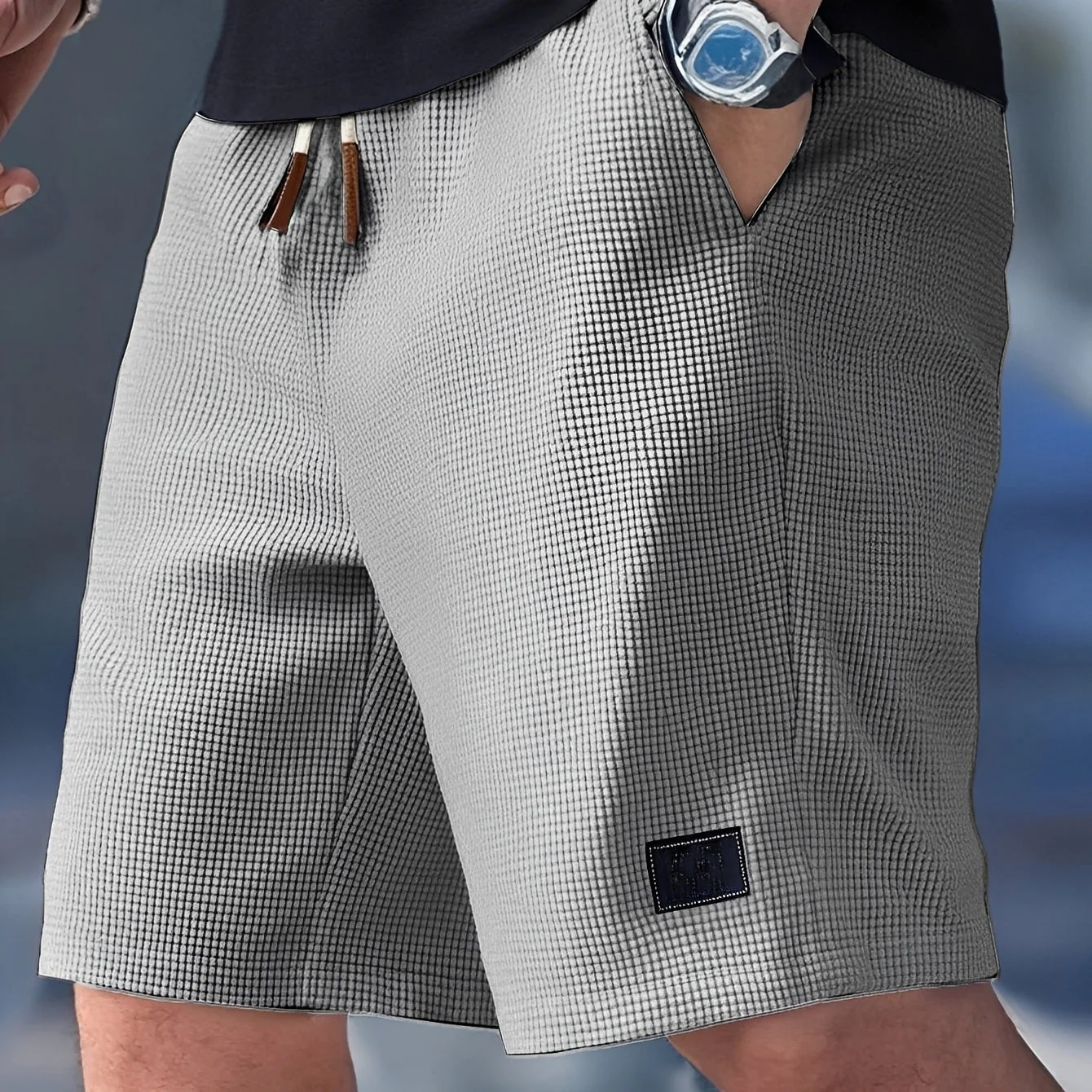 Justin - Shorts décontractés en maille gaufrée - Image 2