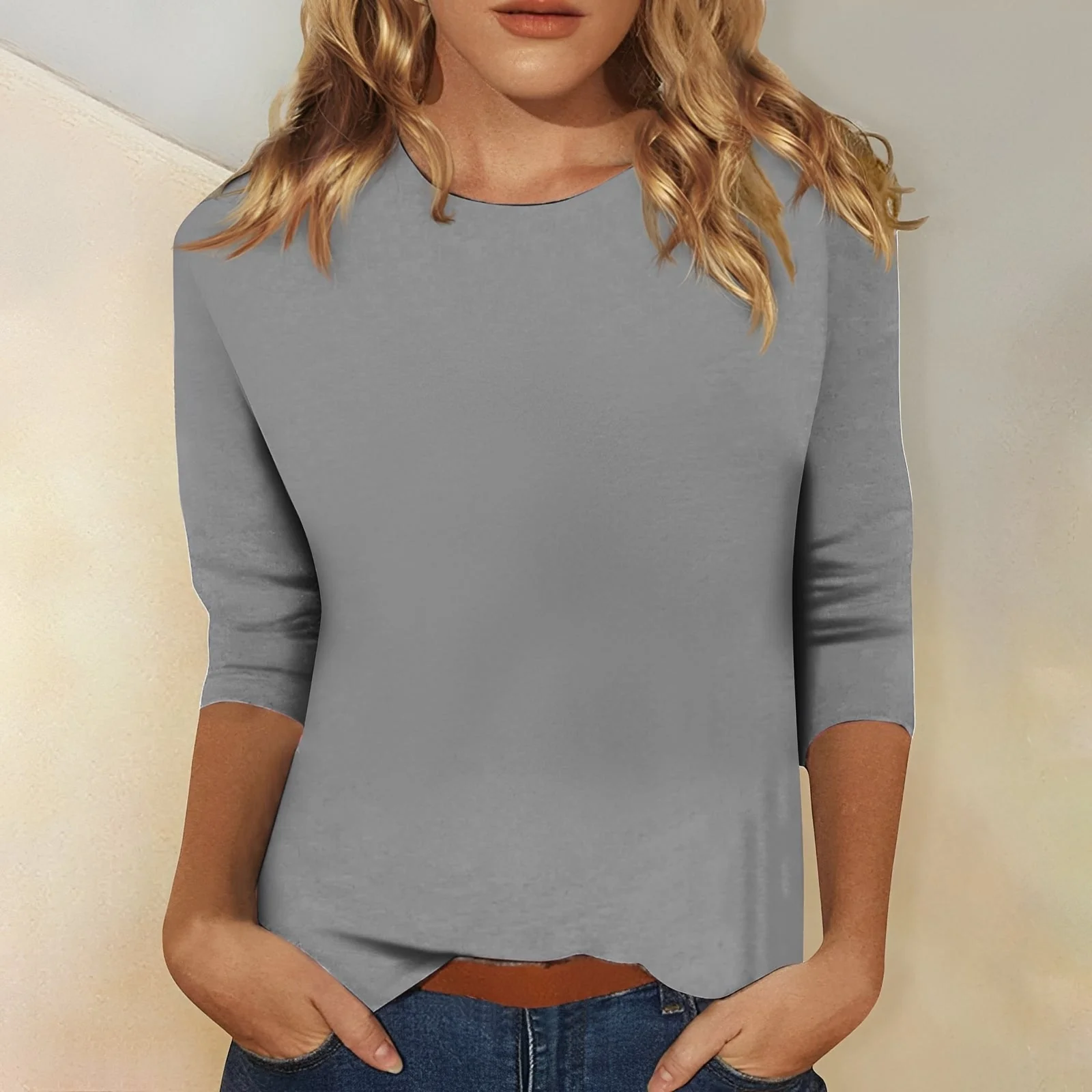 Kathryn - T-shirt décontracté à manches 3/4 pour femmes - Image 5
