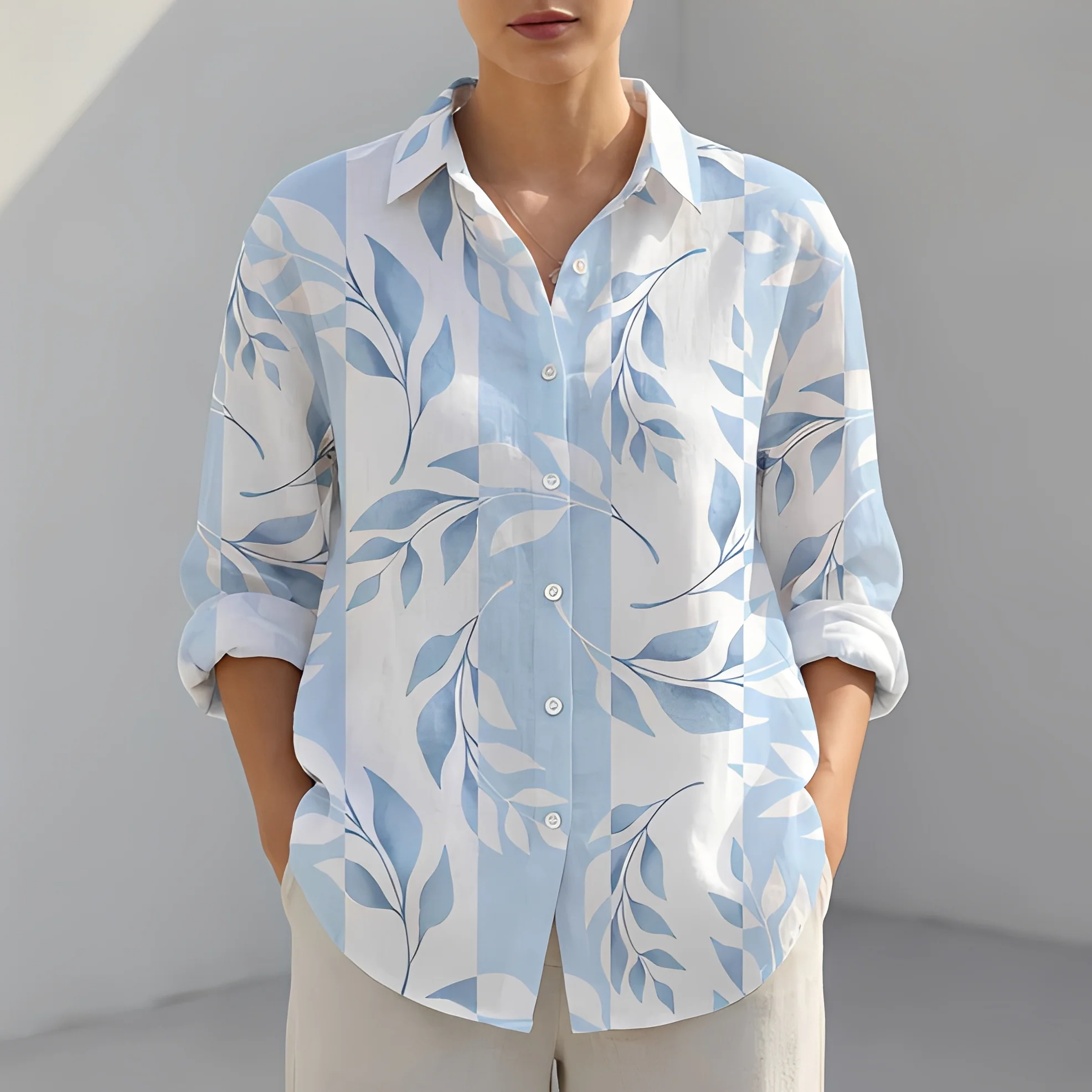 Khaye - Chemise d'été décontractée et à la mode pour femme