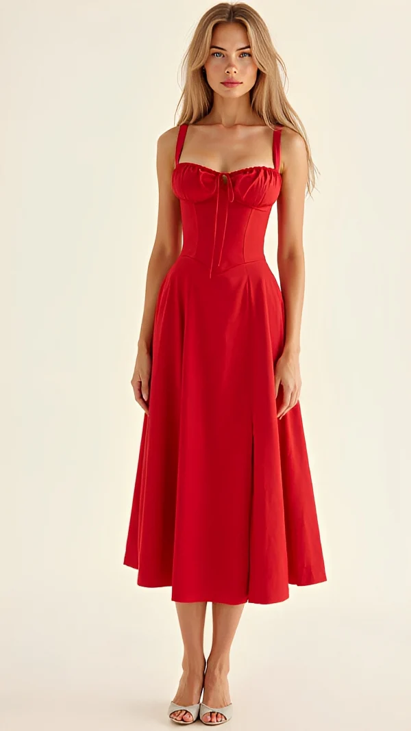 Kiana - Robe Élégante et Chic Fendue Midi - Image 6