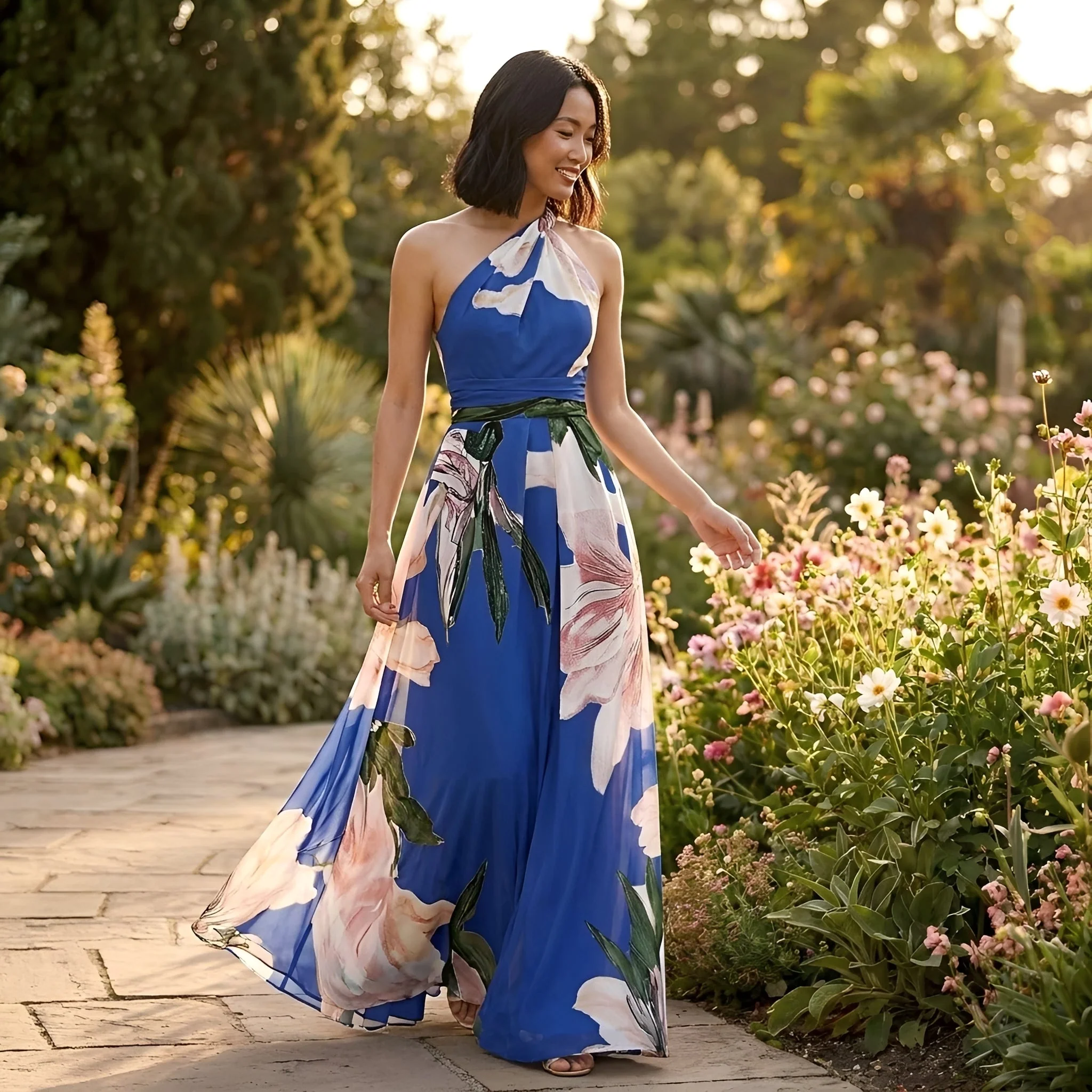 Kirsty - Robe Longue avec Motif Floral et Dos Nu - Image 3
