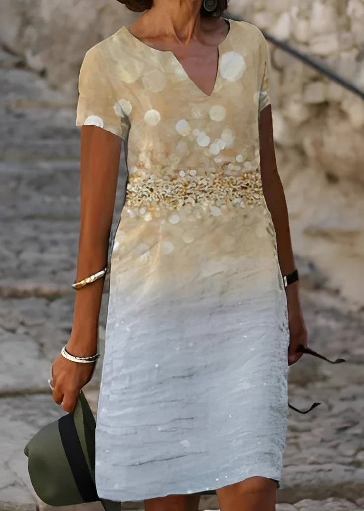 Kristina - Robe fleurie élégante à manches courtes pour femmes