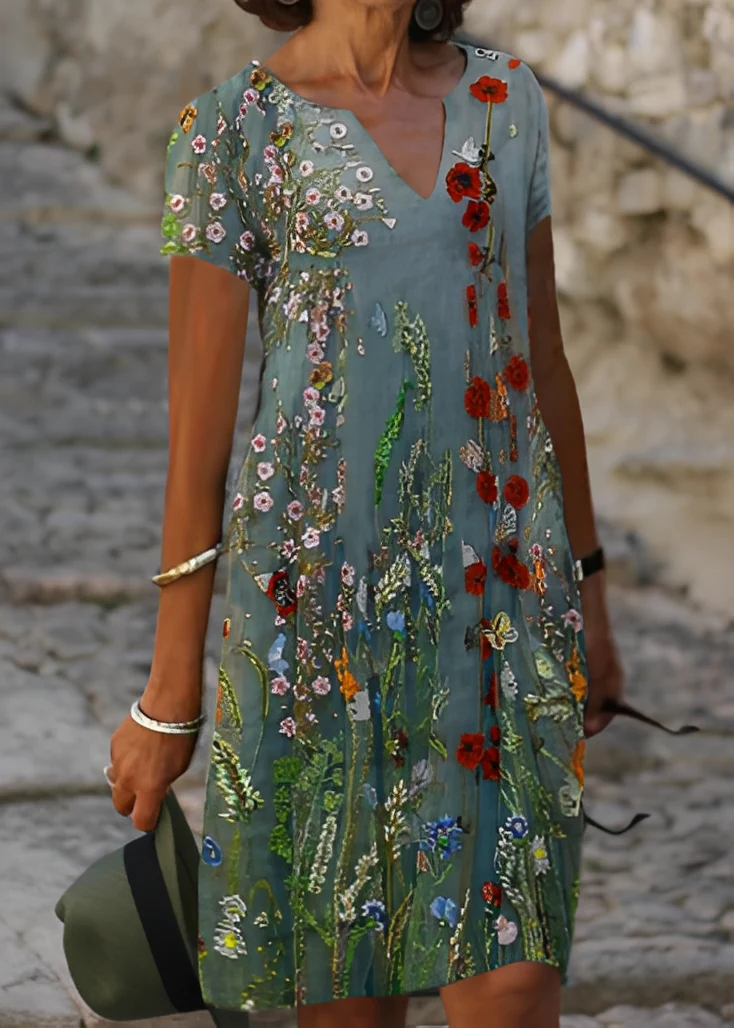 Kristina - Robe fleurie élégante à manches courtes pour femmes - Image 4