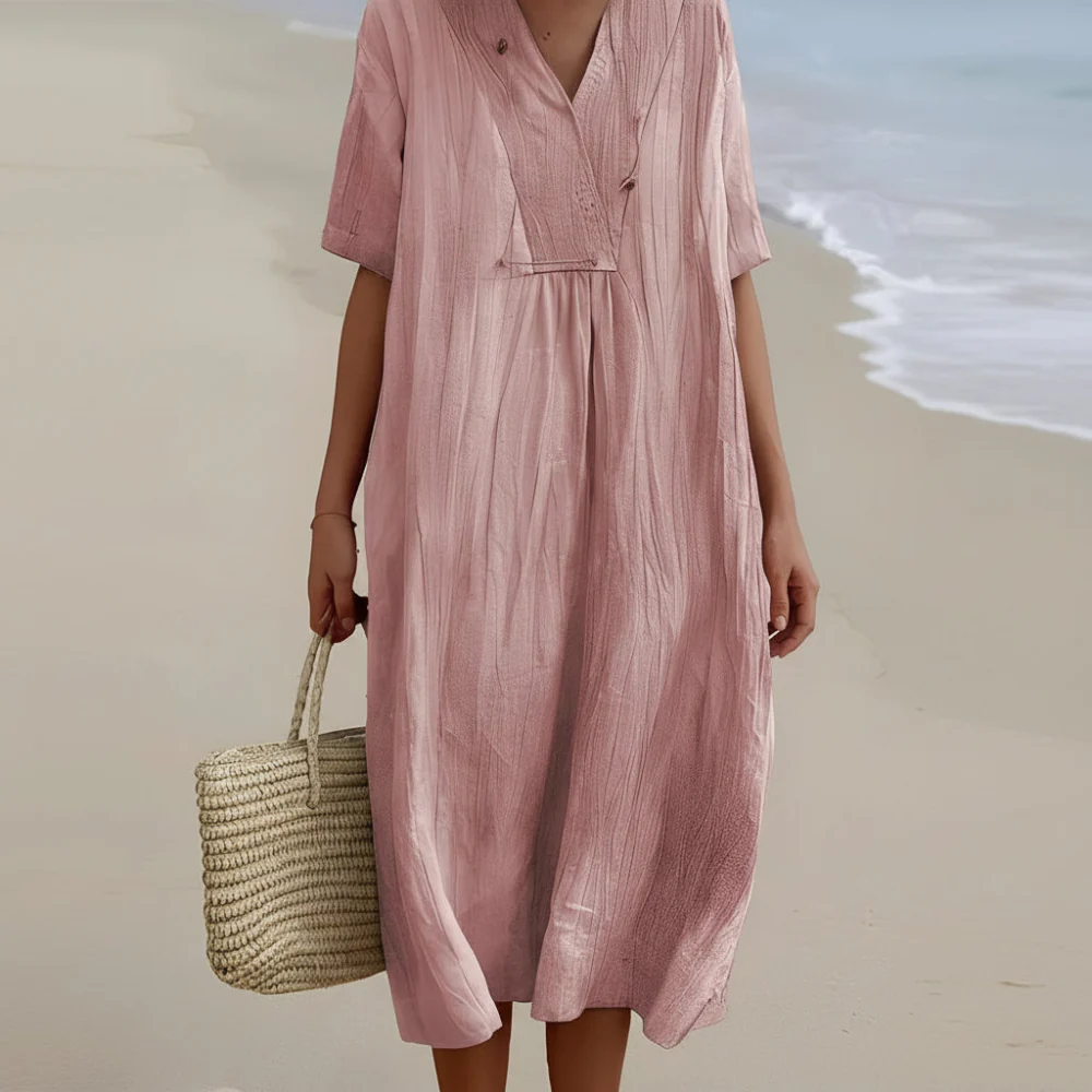 Leilani - Robe d'été fluide à col en V pour femmes - Image 4