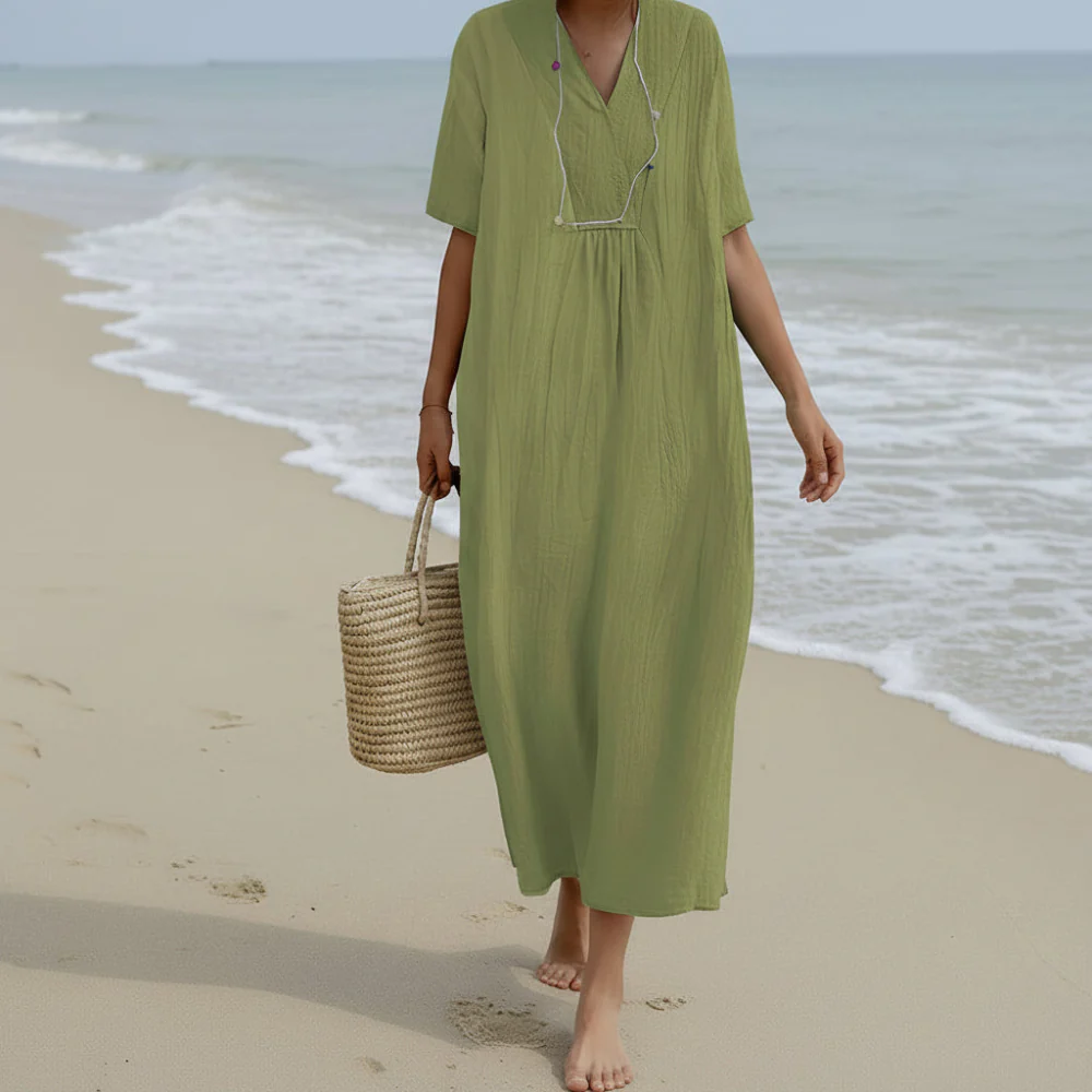 Leilani - Robe d'été fluide à col en V pour femmes - Image 8