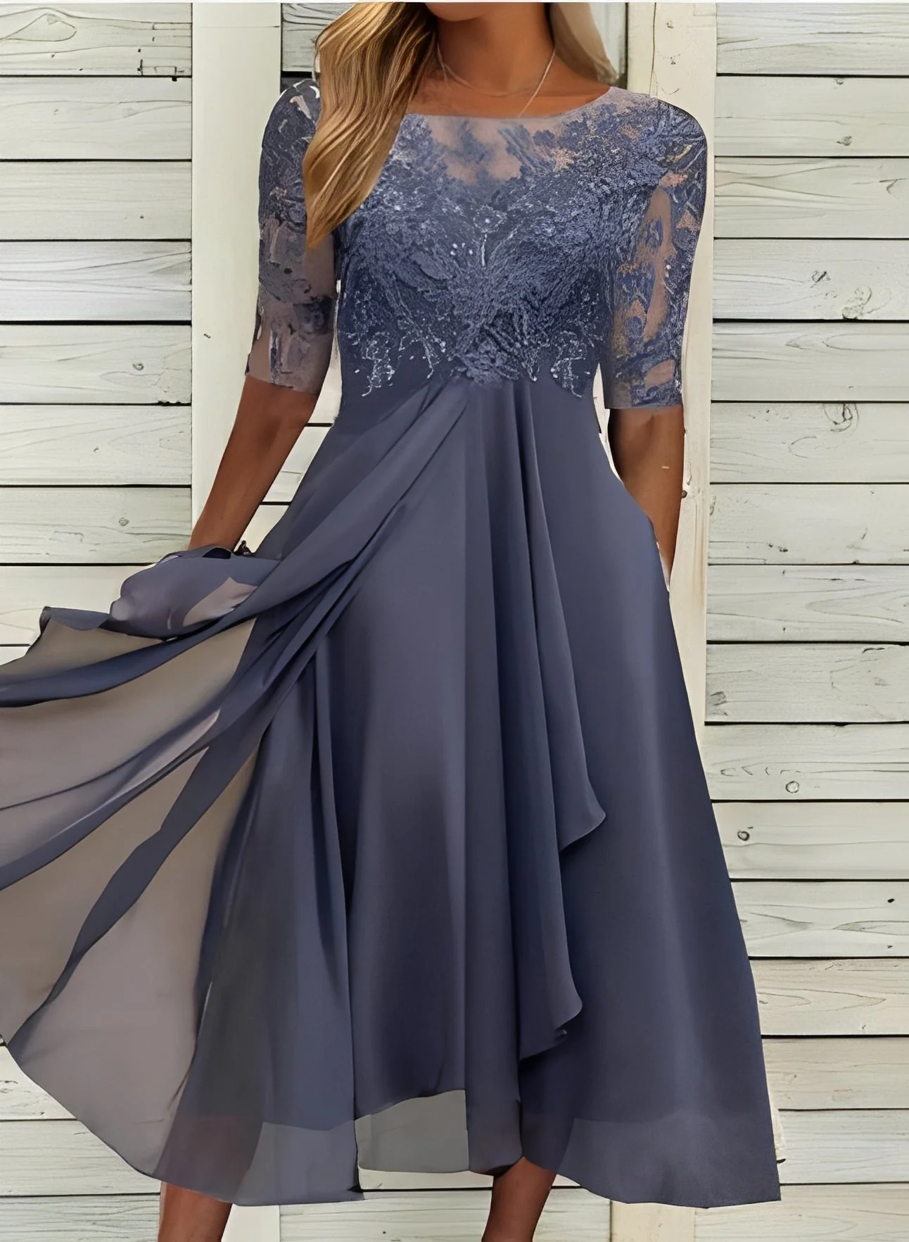 Lena – Robe midi pour femmes – Confortable et élégante - Image 3