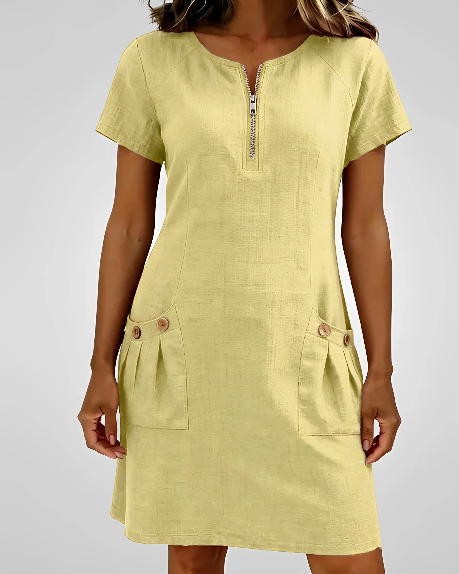 Leola - Robe Courte Chic à Demi-Zip - Image 4