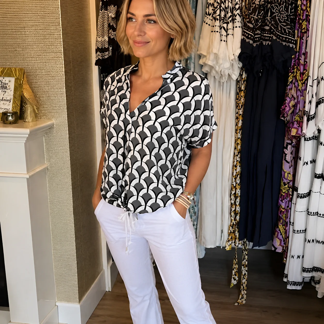 Leona - Haut élégant avec imprimé pour femmes - Image 6