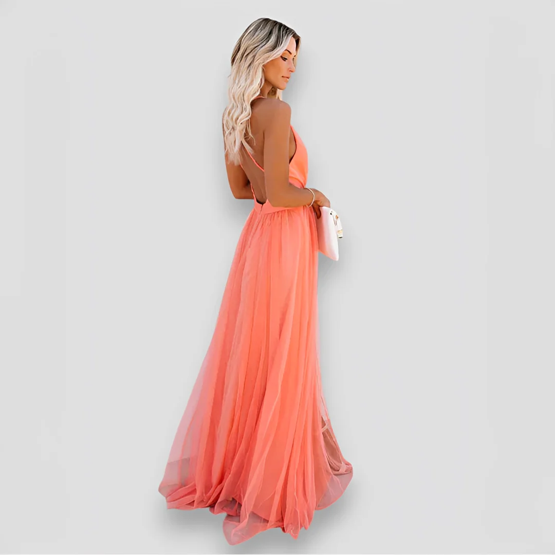 Lidia - Robe Élégante Maxi à Col V - Image 4