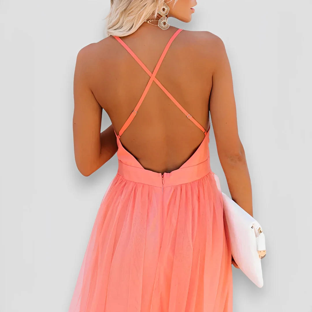 Lidia - Robe Élégante Maxi à Col V - Image 5