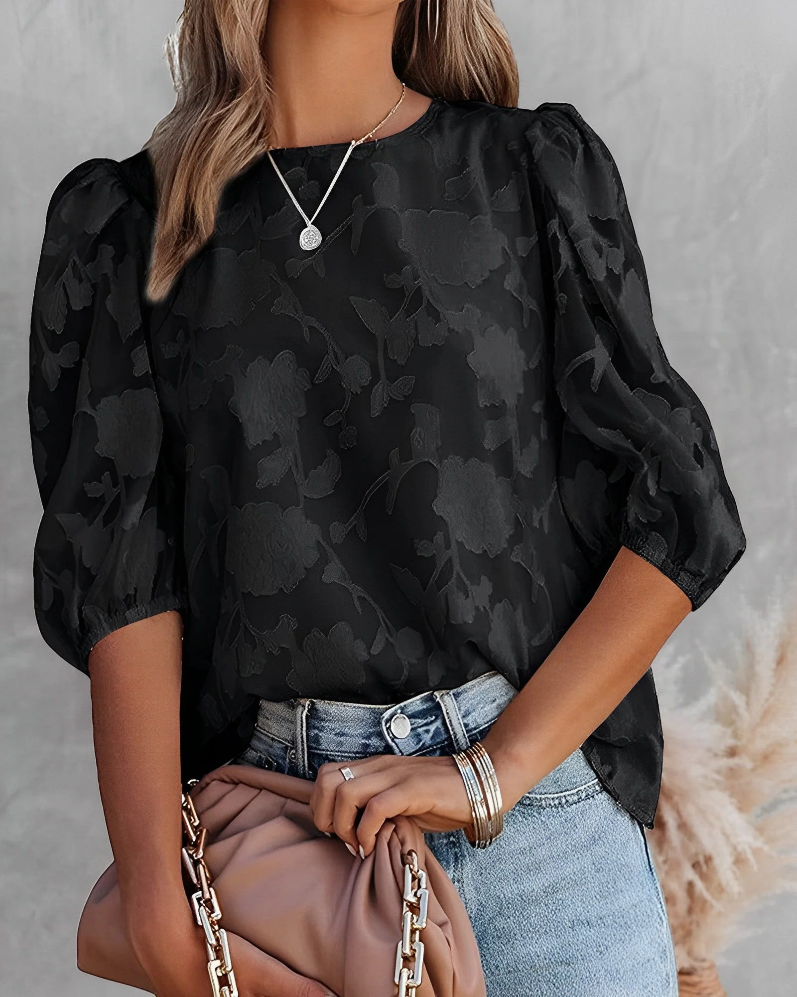 Lotus - Blouse en Chiffon avec Manches Ballon - Image 9