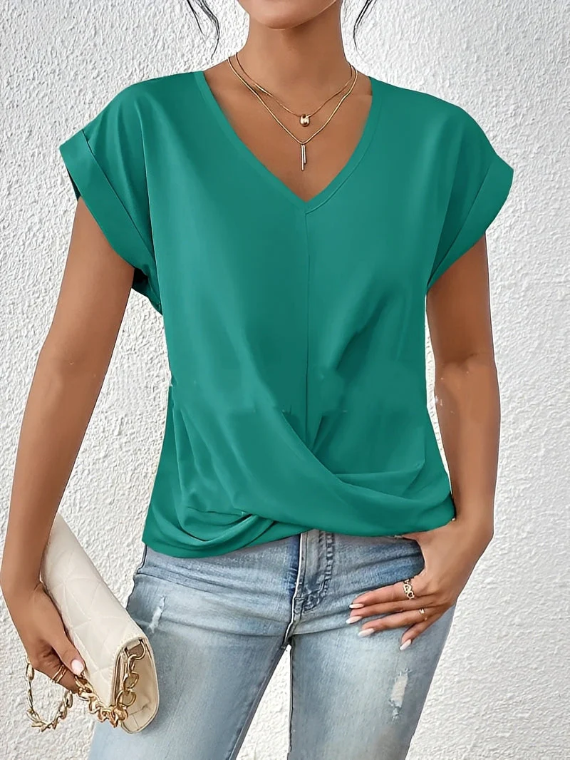 Lucie – T-shirt à col en V pour femmes – pour tous les jours - Image 5