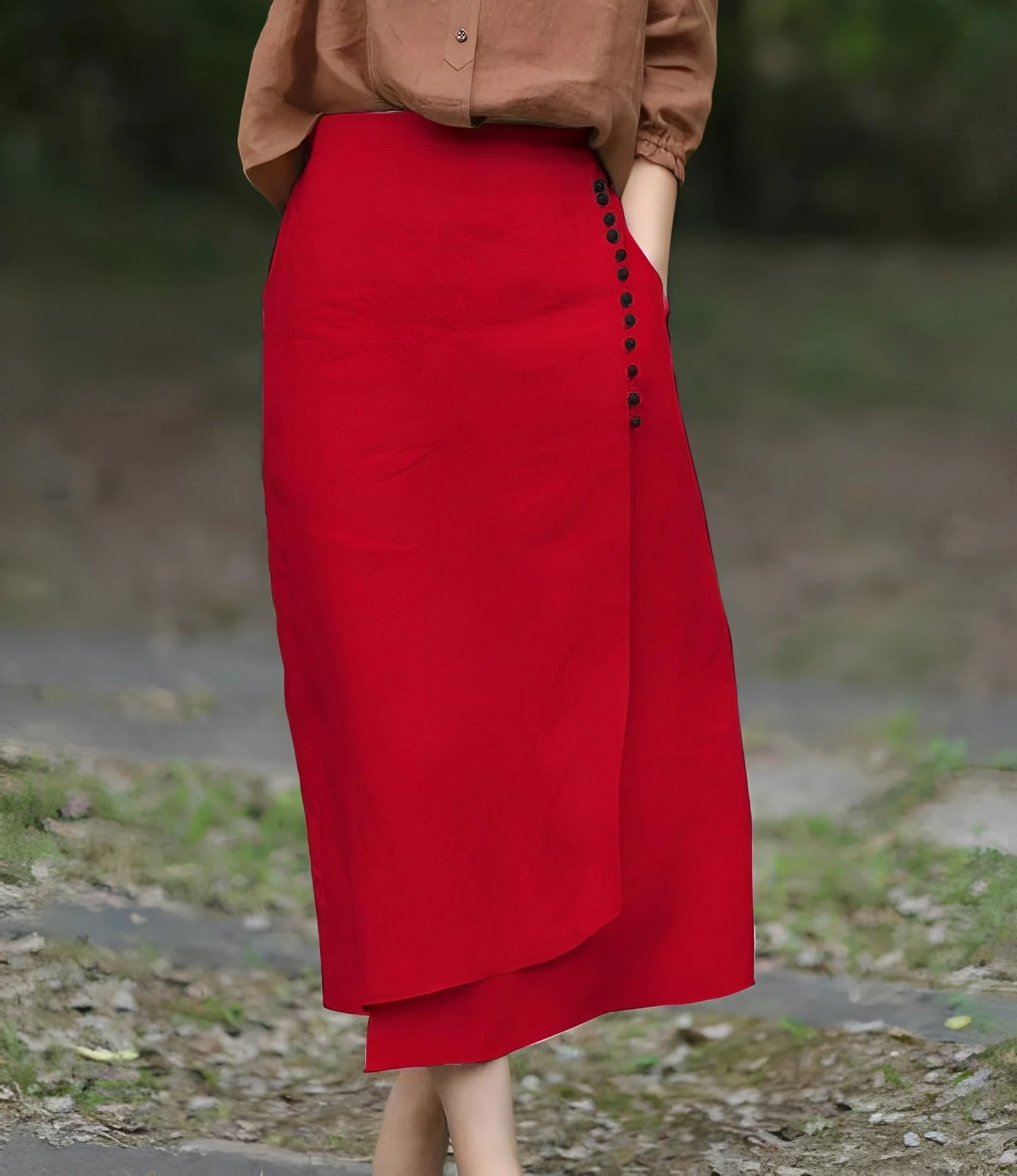 Manda - Jupe asymétrique élégante en ligne A pour femmes - Image 5