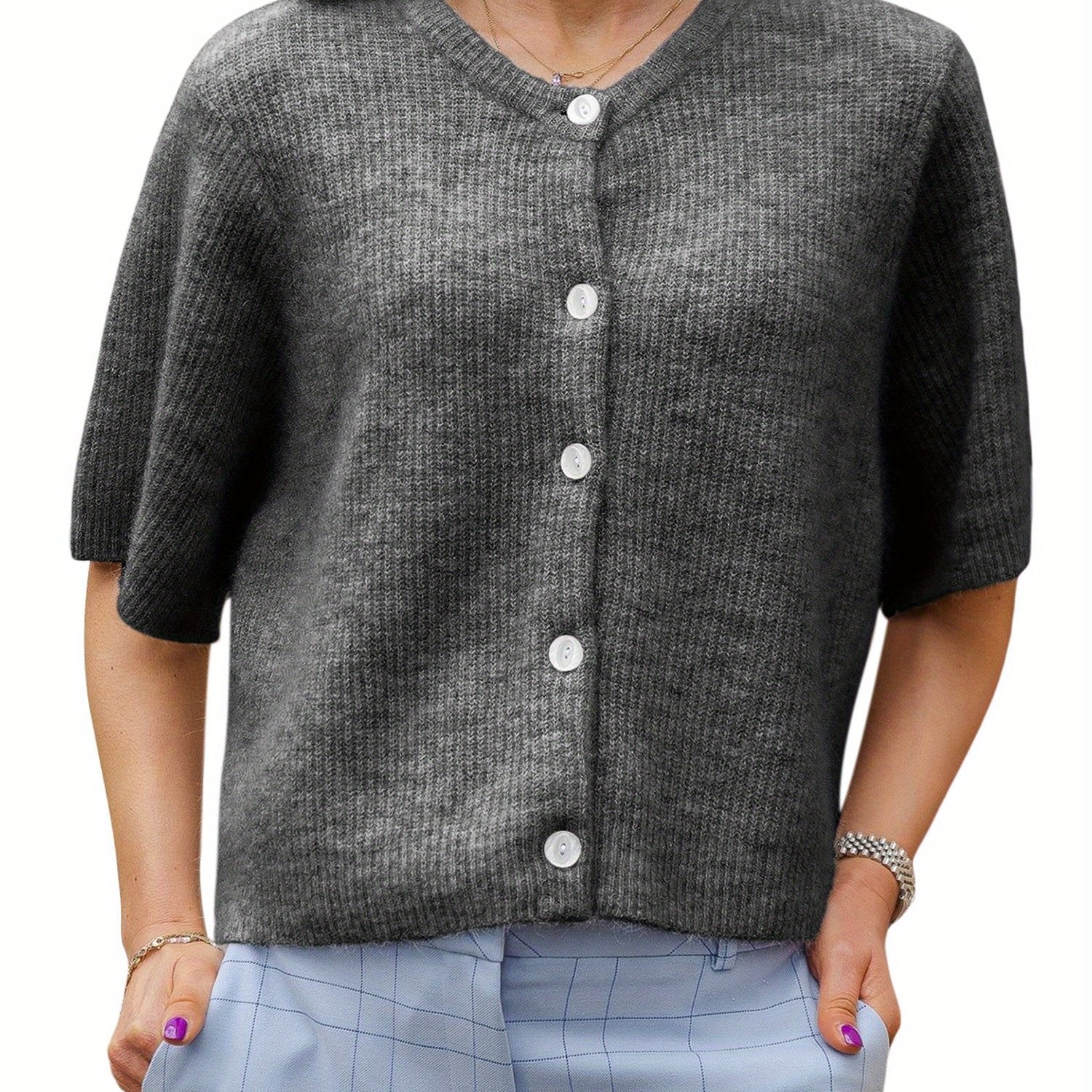 Margie - Cardigan ample à manches courtes pour femmes - Image 6