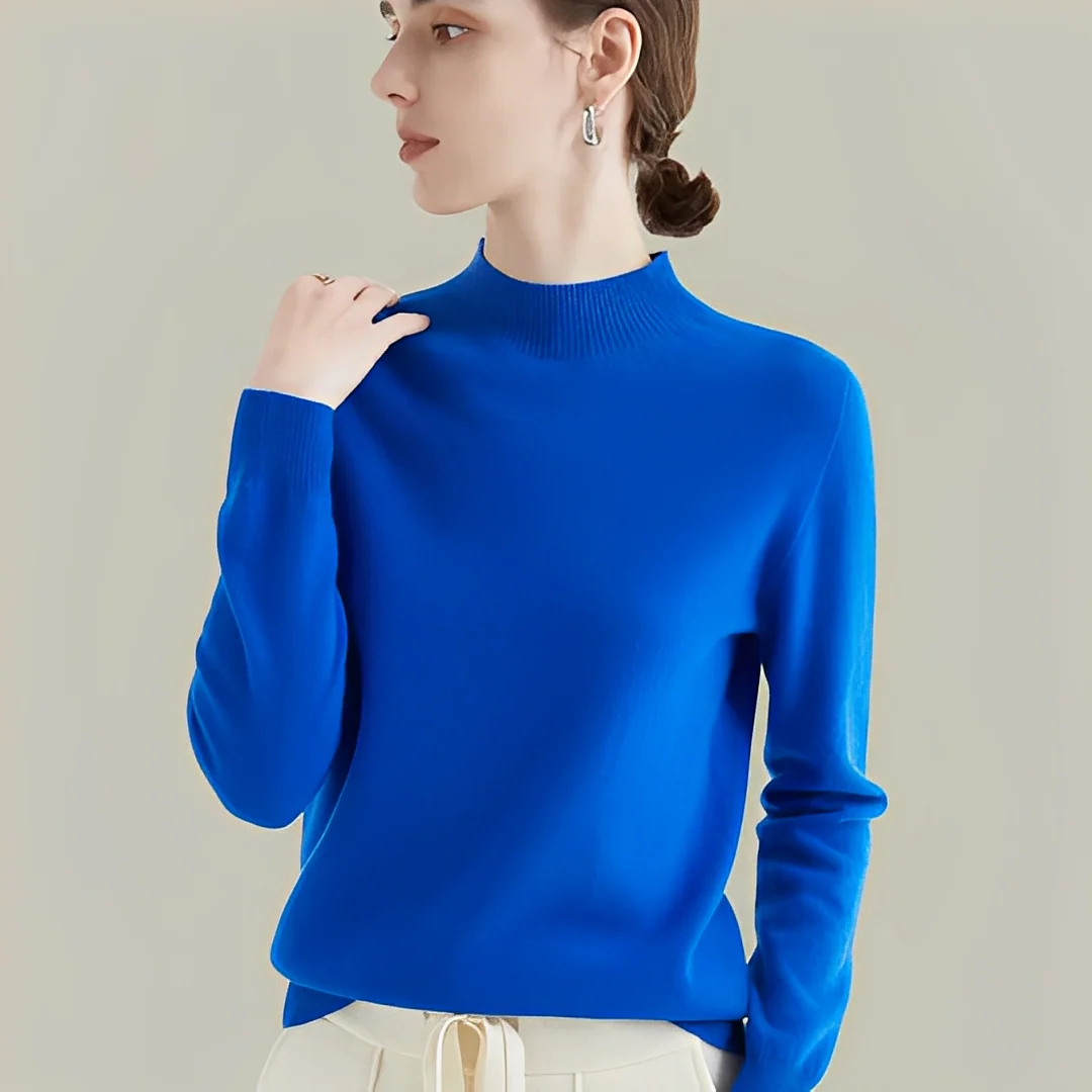 Martine - Pulls en laine à coupe ajustée avec col montant pour femmes - Image 11