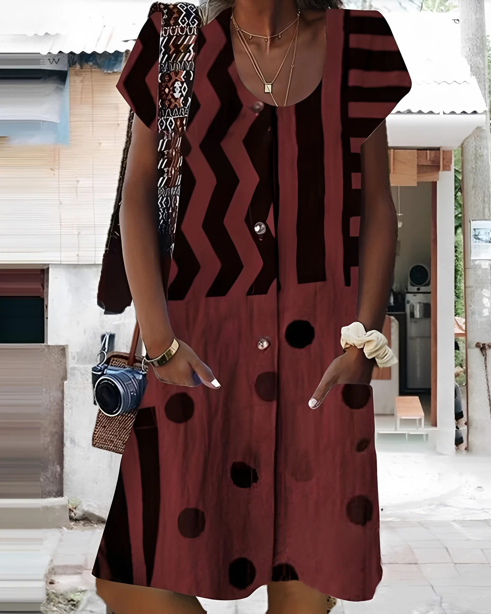 Melinda - Robe courte boutonnée chic - Image 3