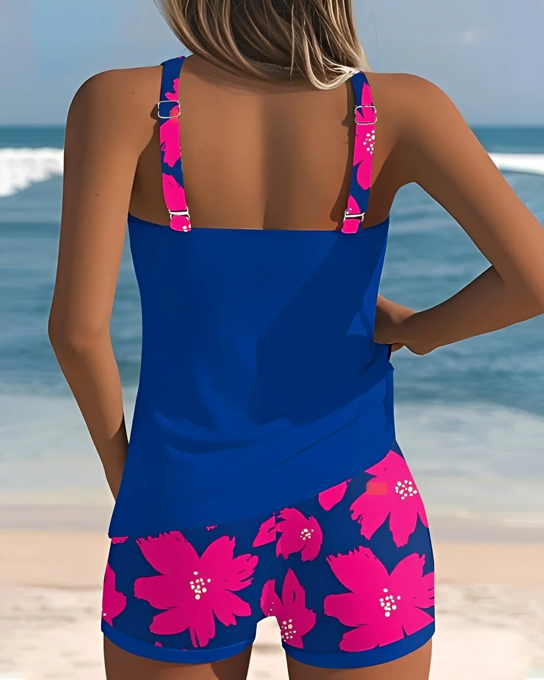 Mila - Tankini à Fleurs Col U - Image 2