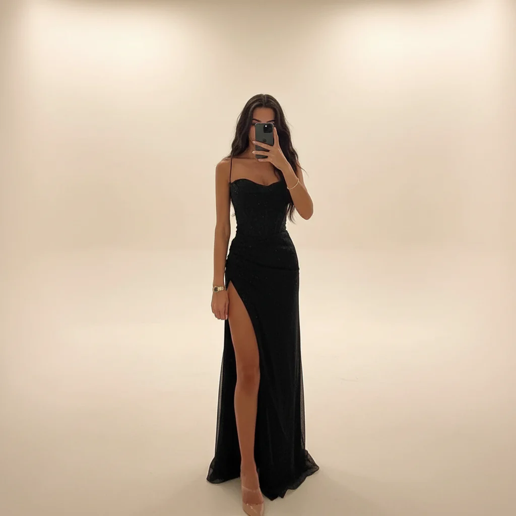 Monique - Robe Maxi Fendue à la Mode - Image 3