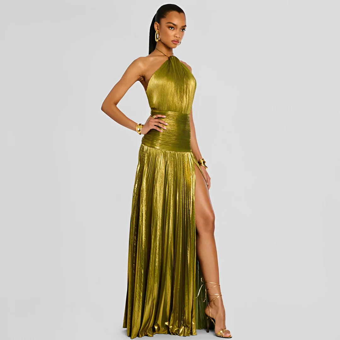 Naira - Robe Élégante Plissée à Fente - Image 3