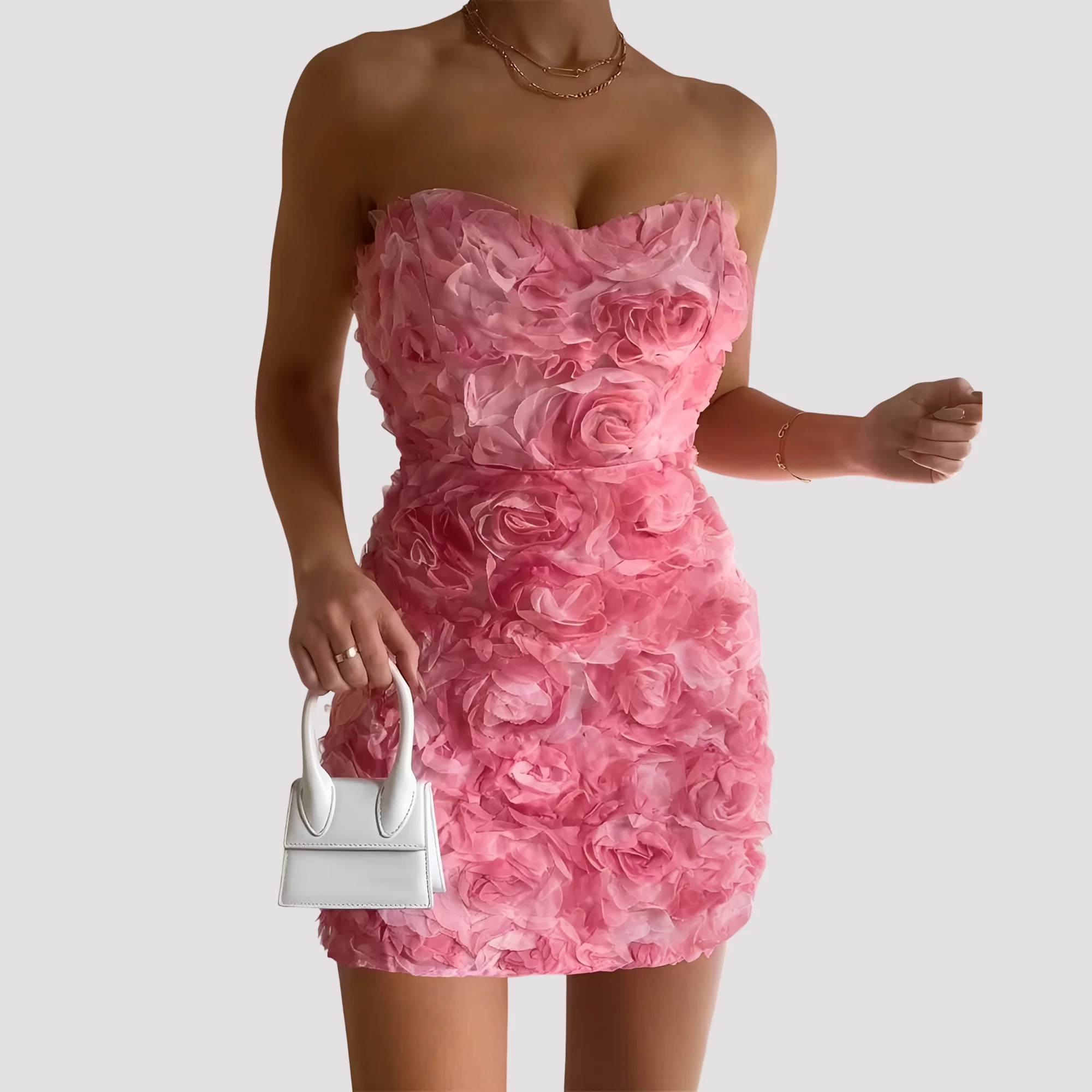 Nastia - Élégante robe fleurie sans bretelles pour femmes