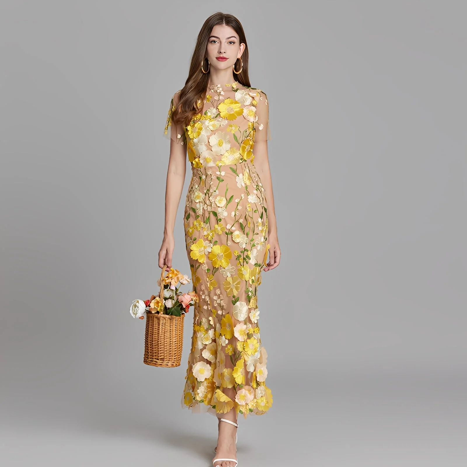 Nina - Robe élégante avec broderie florale pour filles - Image 2