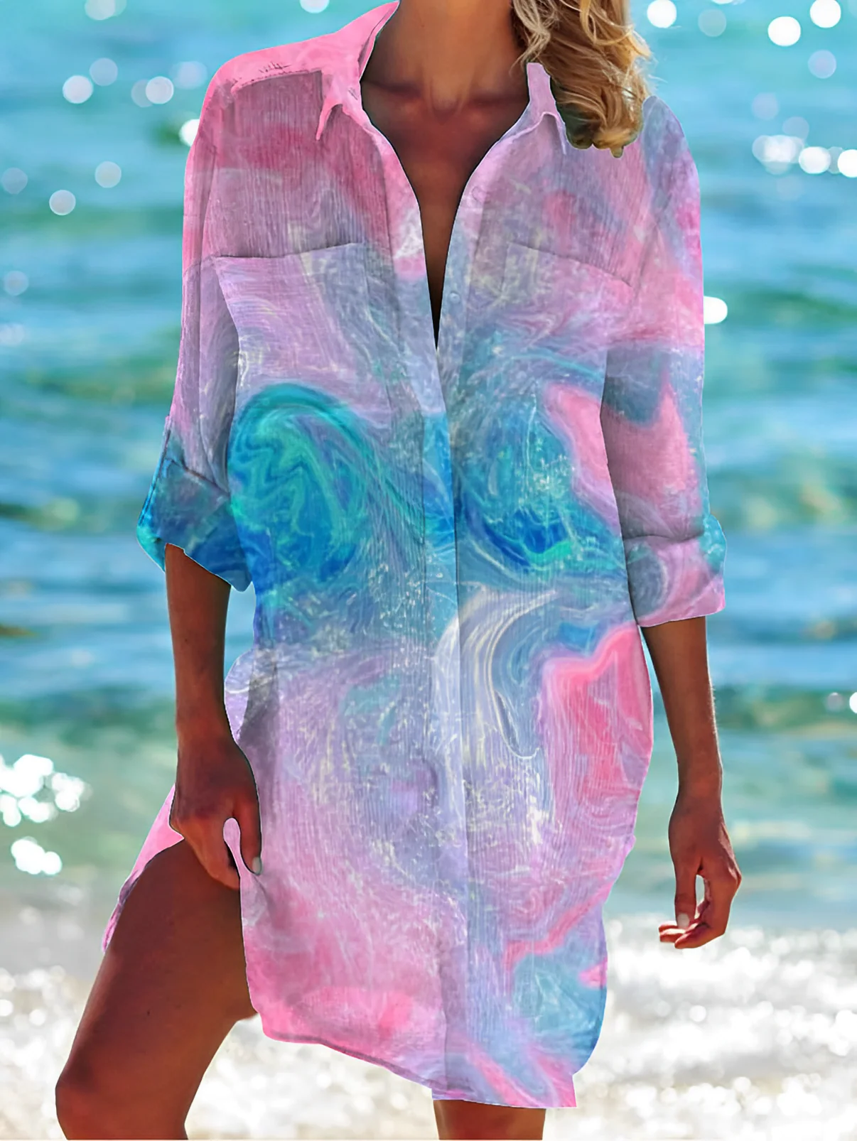 NovaFlex - Robe chemise élégante à fermeture boutonnée - Image 9