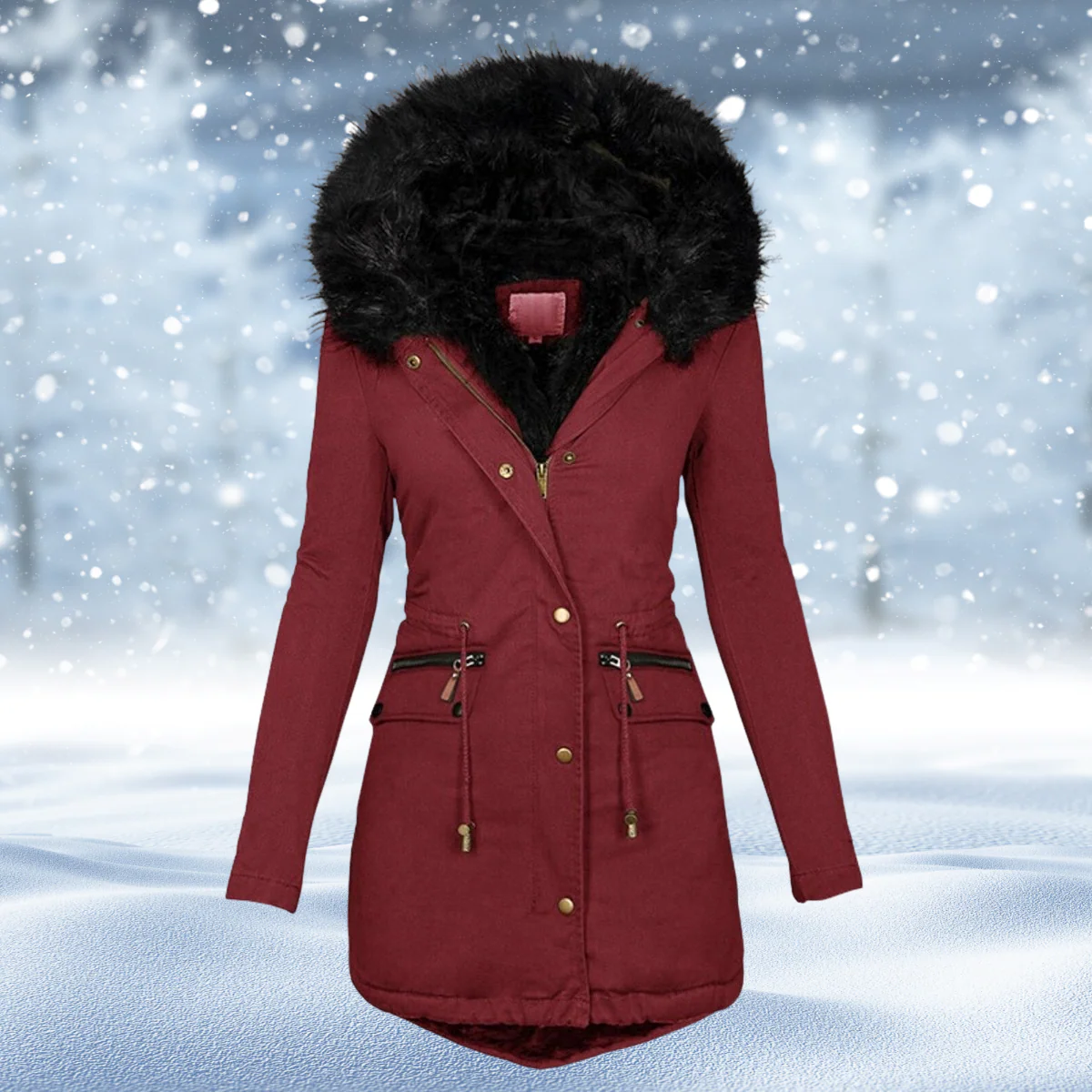 Paula - Veste d’hiver chaude en fausse fourrure - Image 5