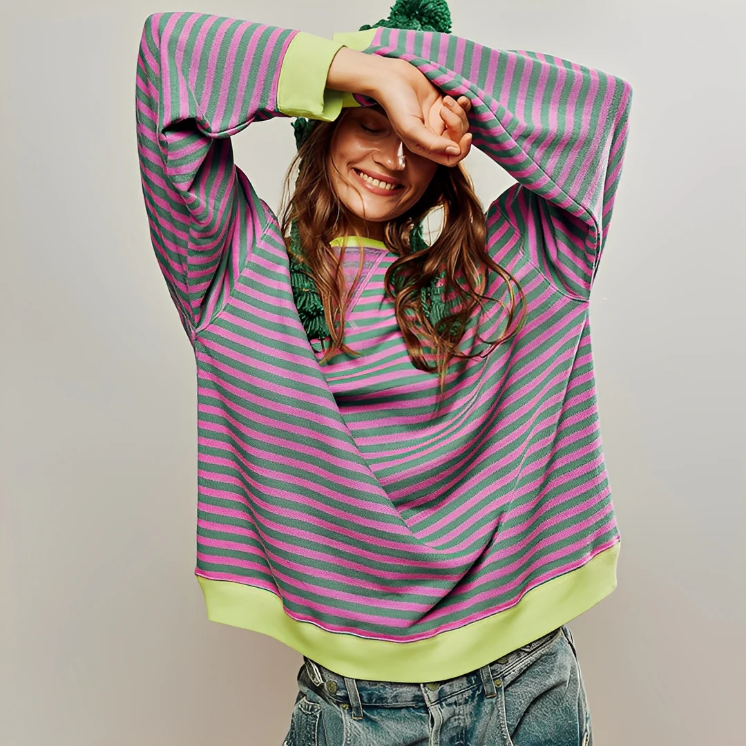 Pénélope - Pull large à rayures pour femme - Image 2
