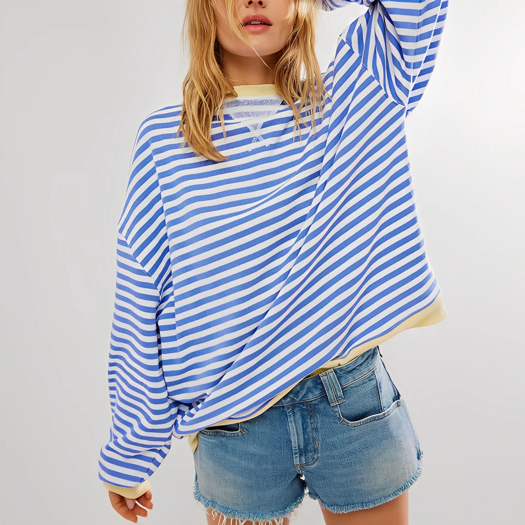Pénélope - Pull large à rayures pour femme - Image 4