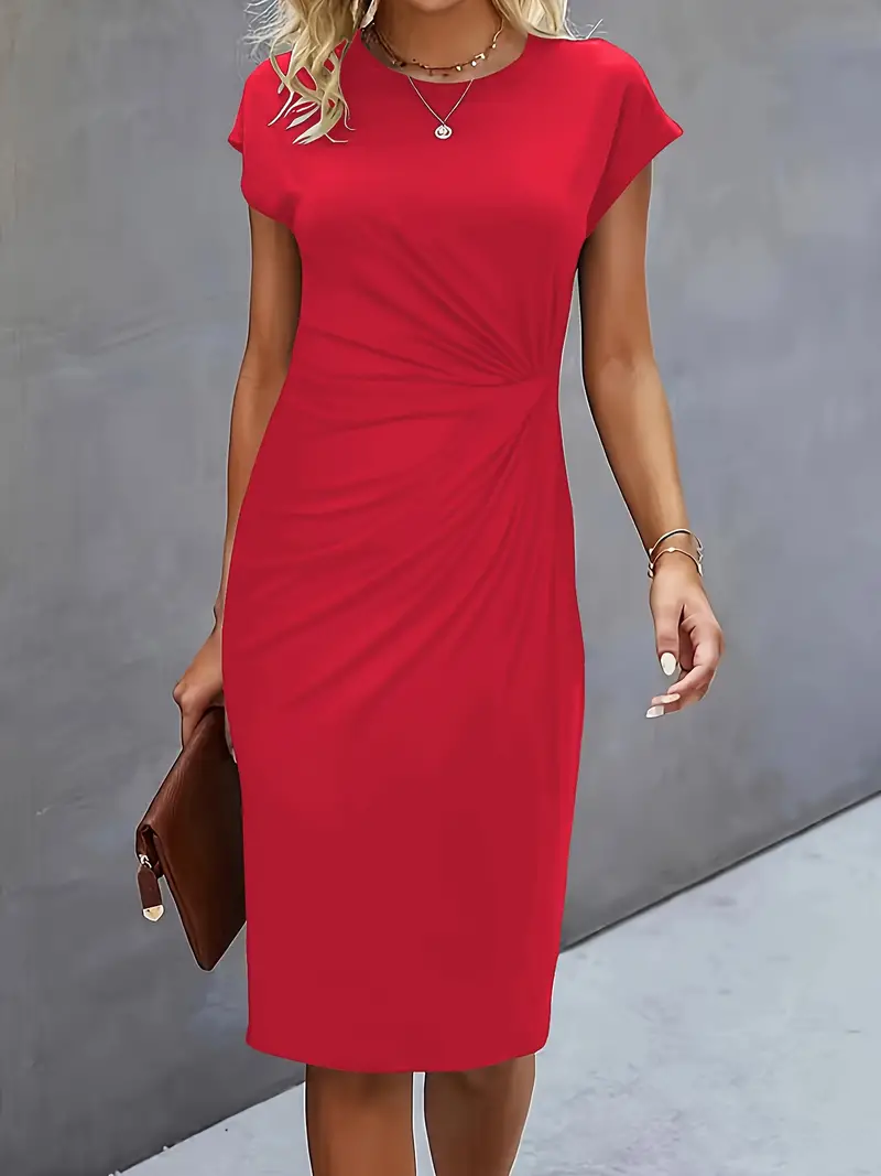Reilly - Robe midi avec nœud devant pour femmes - Image 2
