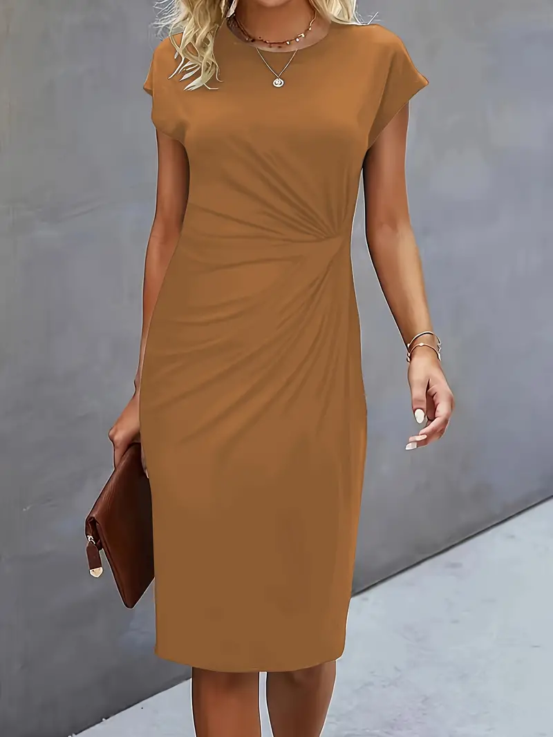 Reilly - Robe midi avec nœud devant pour femmes - Image 4