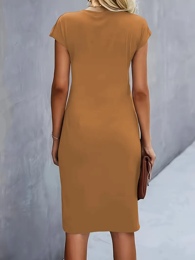 Reilly - Robe midi avec nœud devant pour femmes - Image 5