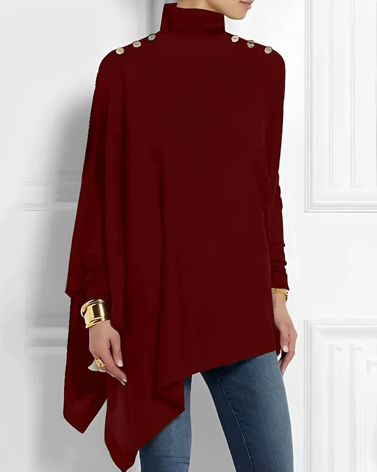 Rhoslyn - Chemise élégante à col roulé - Image 2