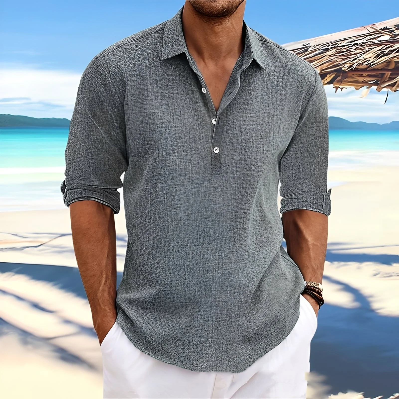 Ricky – Chemise à manches longues pour homme – pour des journées douillettes et chaudes - Image 3