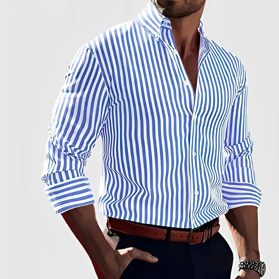 Robbins - Chemise rayée à manches longues décontractée