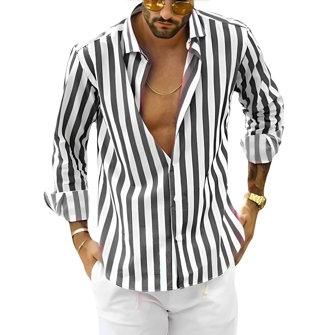 Roldan - Chemise d'été pour homme à rayures - Image 2