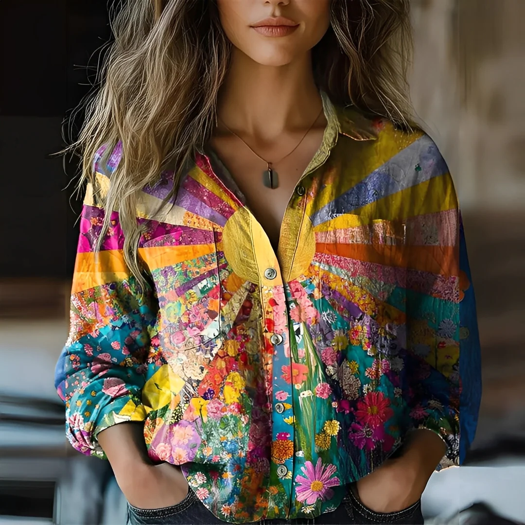 Roselyne - Blouse ample à motif chic pour femmes - Image 2