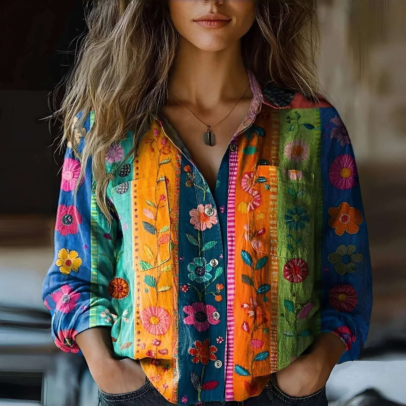 Roselyne - Blouse ample à motif chic pour femmes - Image 3