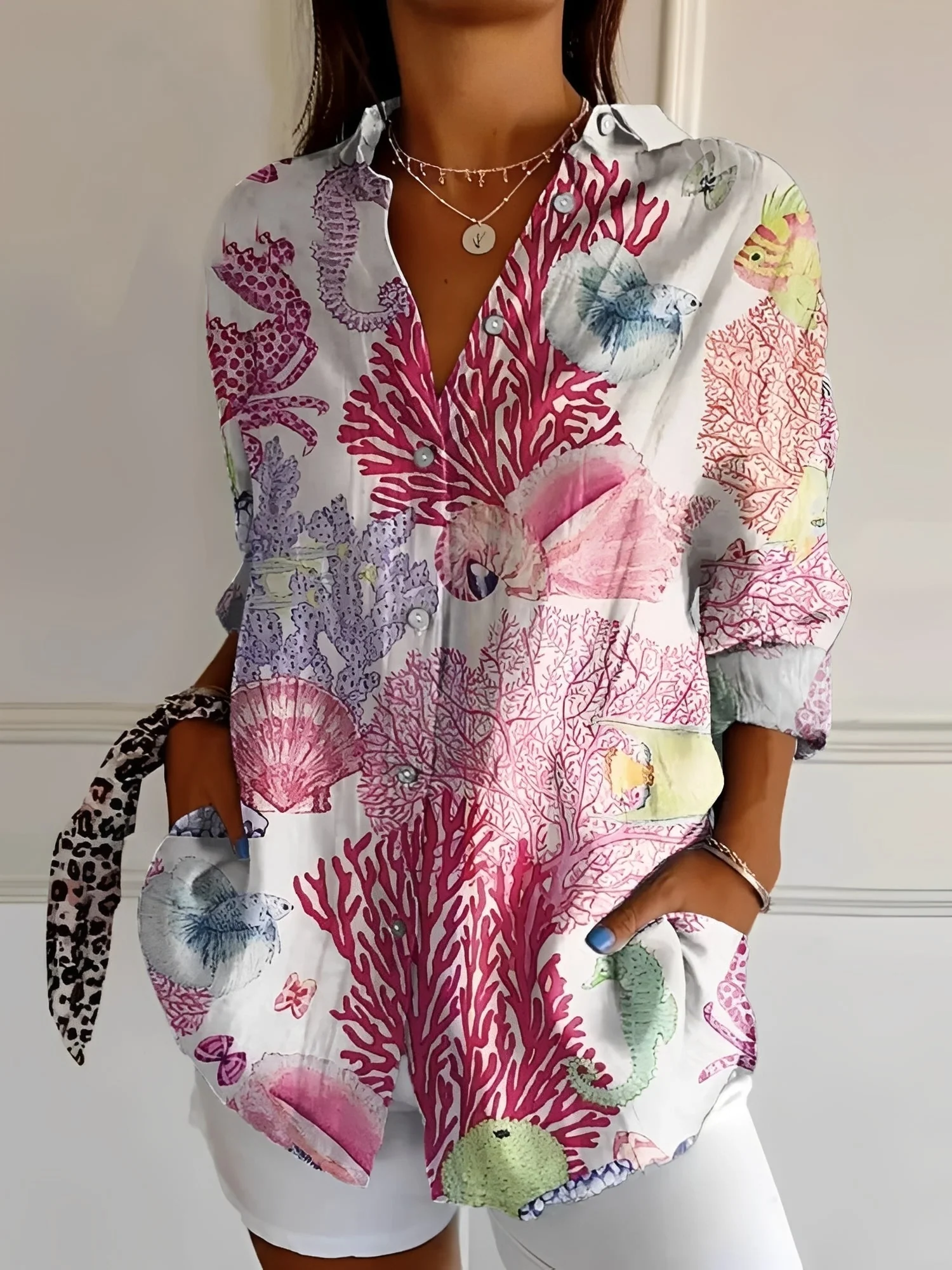 Roxanne - Chemise élégante avec patte de boutonnage pour femmes - Image 5