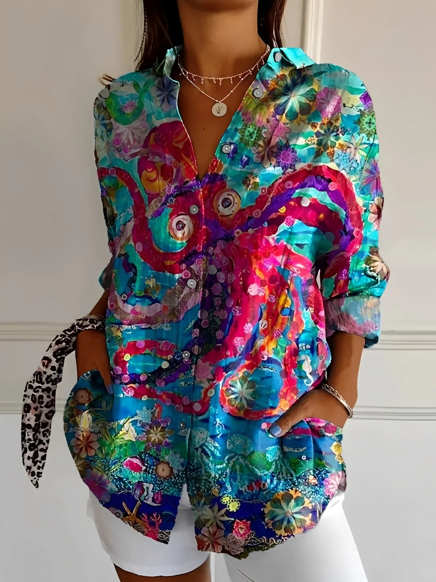 Roxanne - Chemise élégante avec patte de boutonnage pour femmes - Image 8