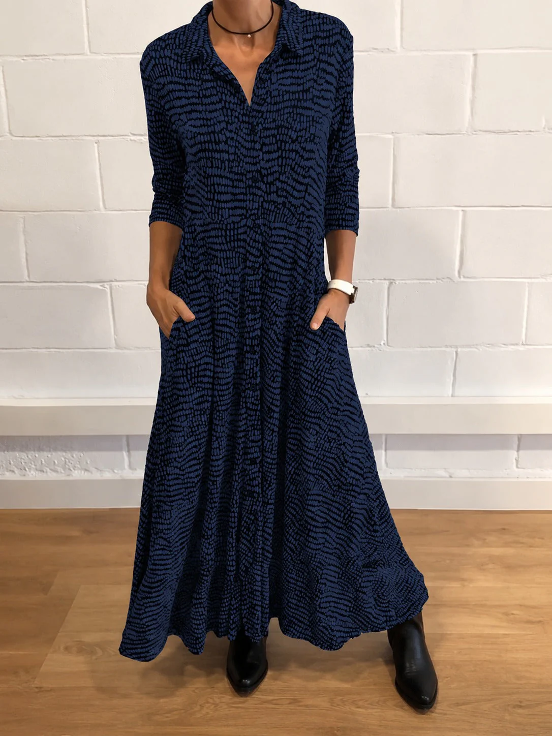 Salma - Robe Élégante avec Poches à Rabat - Image 3