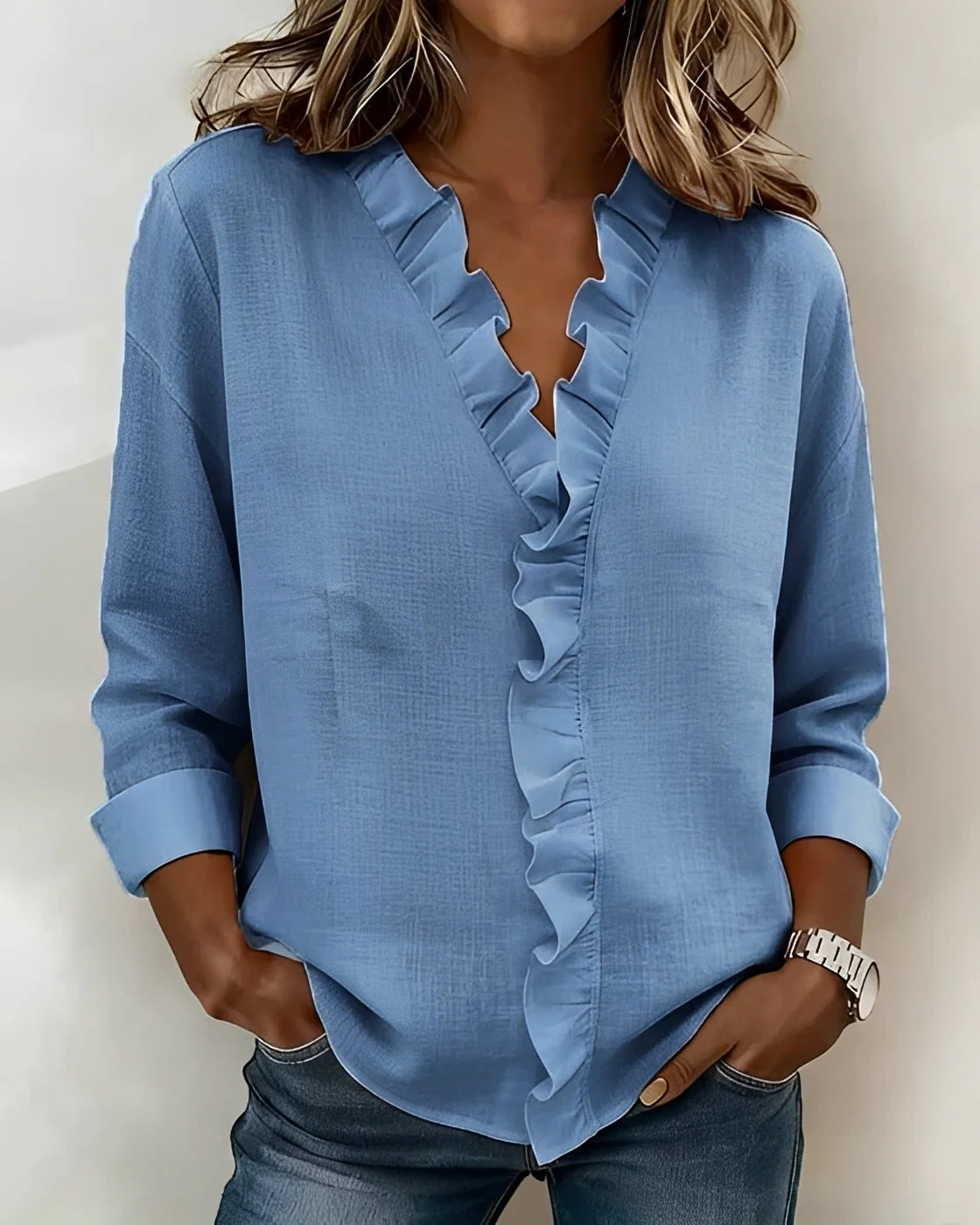 Samia - Blouse à Manches Longues Élégante - Image 3