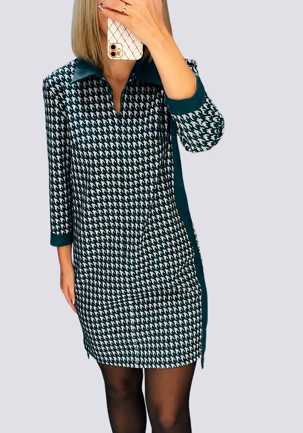 Saskia - Robe Mini à Revers Élégante - Image 2