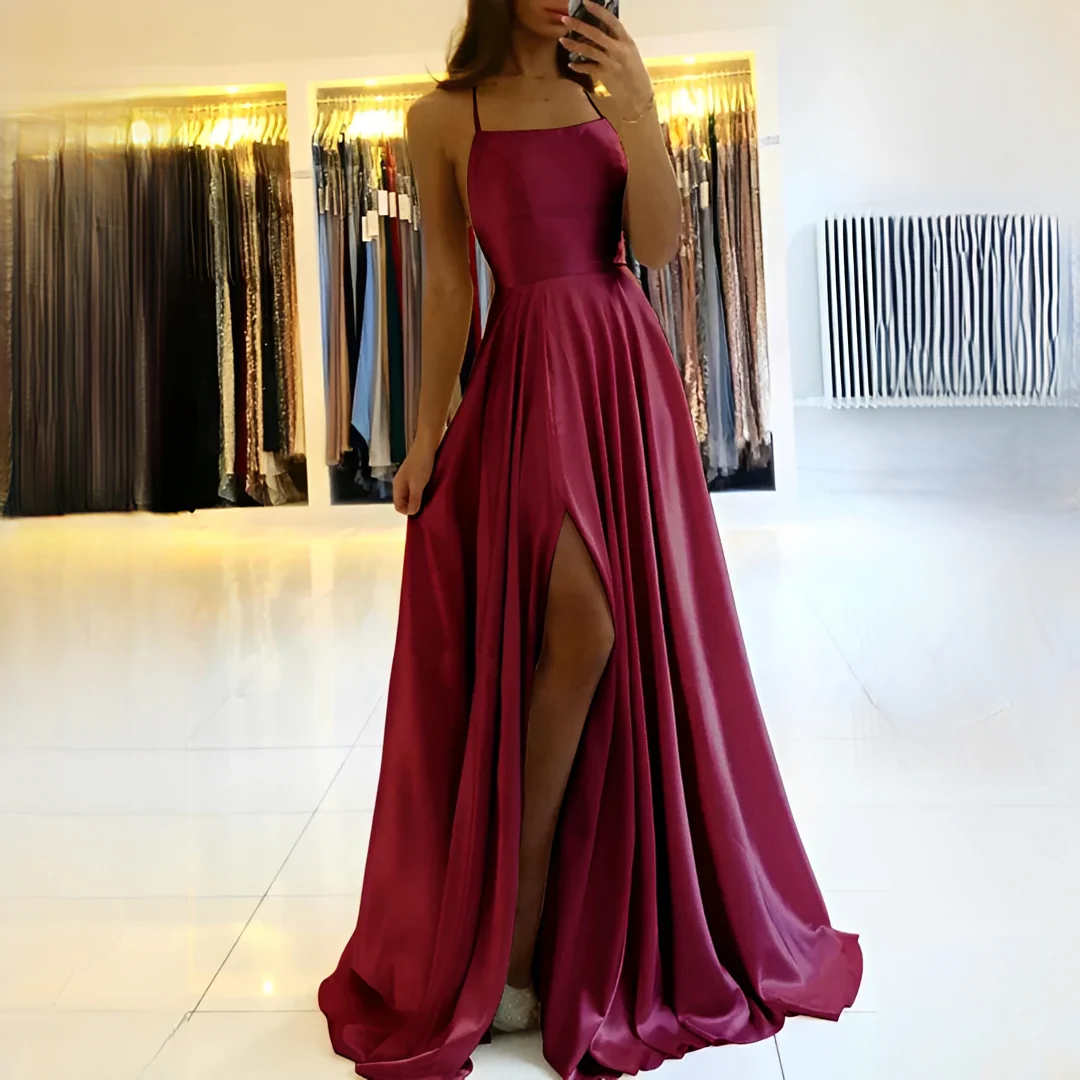 Shamcy - Robe Élégante Maxi à Fente - Image 5