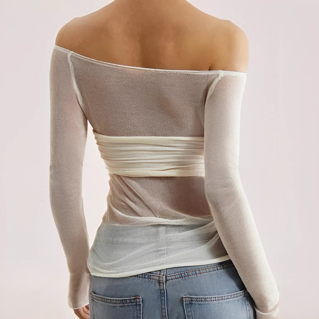 Shanelle - Blouse Épaules Dénudées à Manches Longues - Image 3