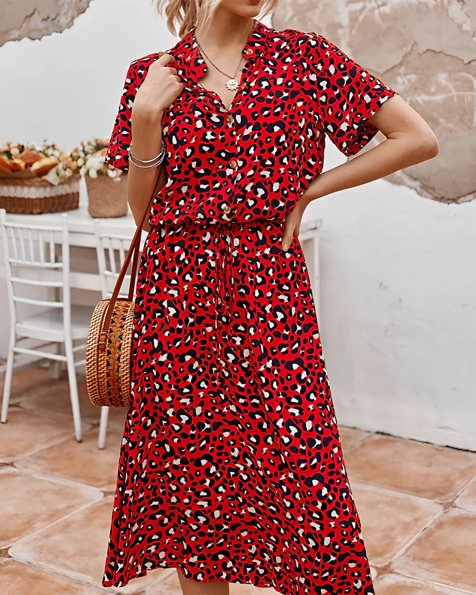 Shannon - Robe midi chic à décolleté en V - Image 6