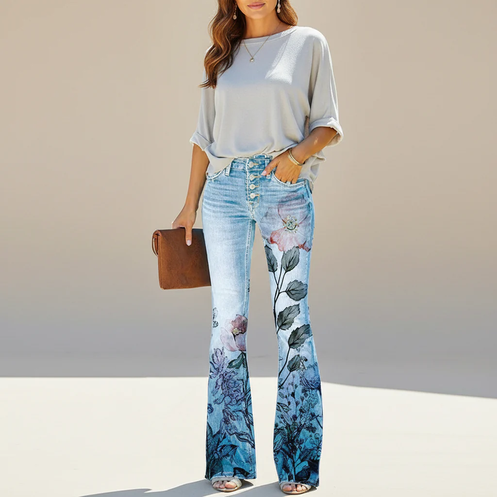 Shelby - Jean Flowy Slim-Fit
