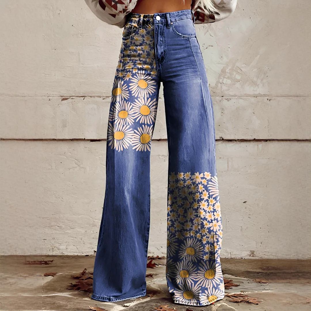 Shelley - Jeans Décontractés à Jambes Larges Imprimés - Image 3