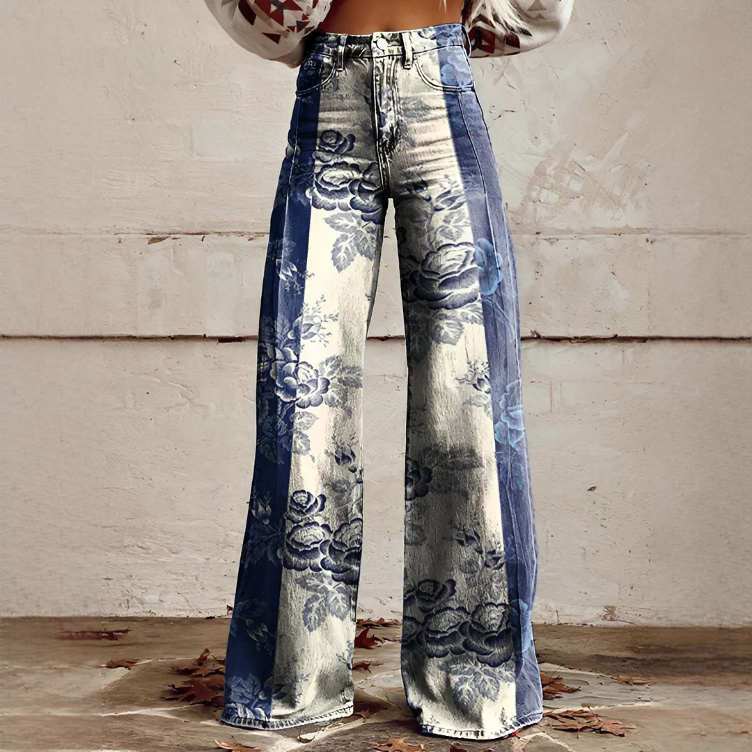 Shelley - Jeans Décontractés à Jambes Larges Imprimés - Image 4